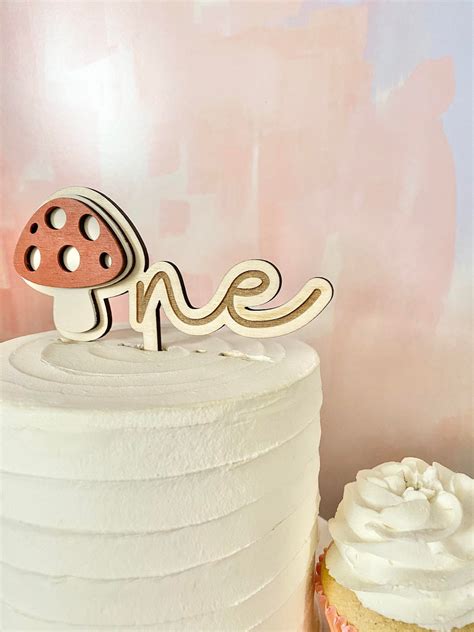 Mushroom ONE Cake Topper Boho Cake Topper First Birthday - Etsy