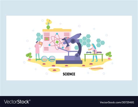 Science and technology poster scientists Vector Image