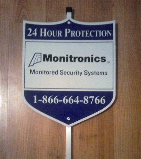 AUTHENTIC MONITRONICS SECURITY ALARM SYSTEM YARD SIGN WARNING SIGN on ...