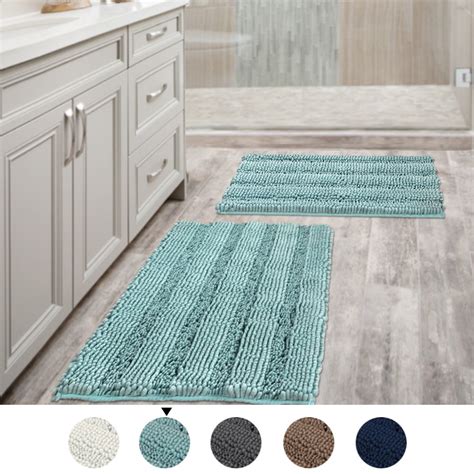 Non Slip Thick Shaggy Chenille Bathroom Rug Mat Extra Soft and ...