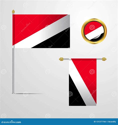 Principality of Sealand Waving Flag Design with Badge Vector Stock ...