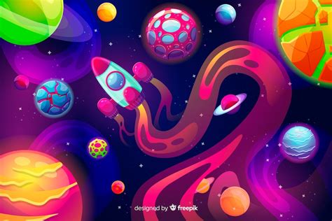 Free Vector | Hand drawn colorful space background