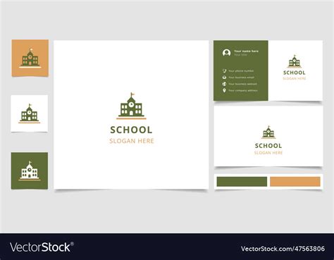 School logo design with editable slogan branding Vector Image