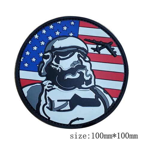 Air Force Morale American Flag PVC Rubber Patch -ele-badge.com