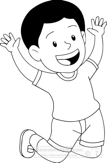 Happy Children Clip Art Black And White – 101 Clip Art