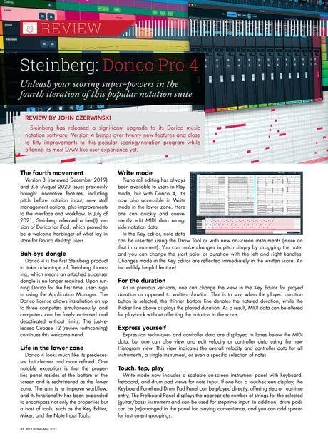 RECORDING May 2022 - Steinberg: Dorico Pro 4