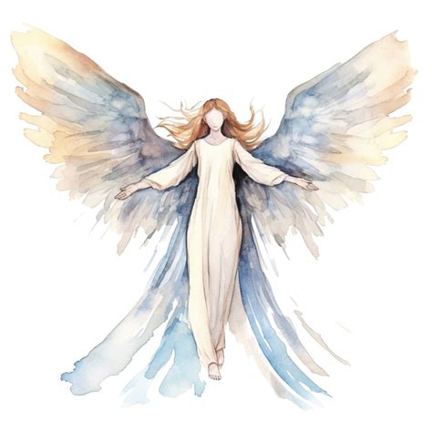 Watercolor Illustration Of Angel With Wings, Art, Attractive ...