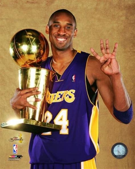 Kobe Bryant Game Five of the 2009 NBA Finals With Championship Trophy ...