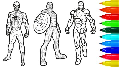 The Avengers Superhero Coloring Pages Youtube