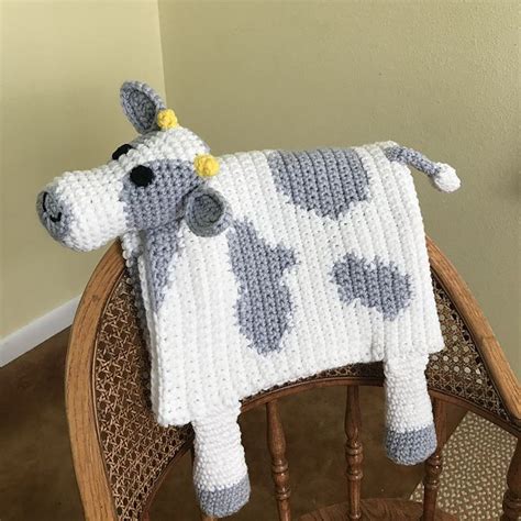 Crochet Cow Blanket Pattern for Little Ones