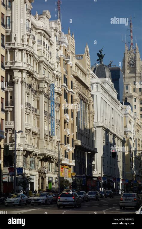 madrid spain gran via architecture street urban Stock Photo - Alamy