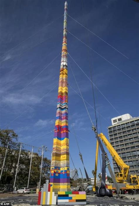 World's tallest Lego tower has been built in Tel Aviv | Daily Mail Online