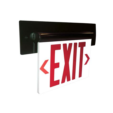 Recessed Adjustable LED Edge-Lit Exit Sign, Battery Backup, 6" Red ...