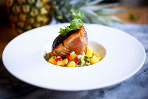 Seared Ono with Honey Soy Glaze and Pineapple Salsa | Feasting At Home