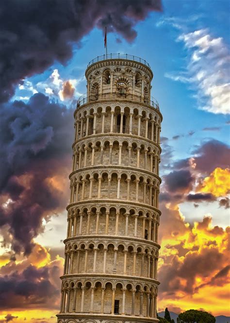 Visiting the Leaning Tower of Pisa, Italy, at Sunset