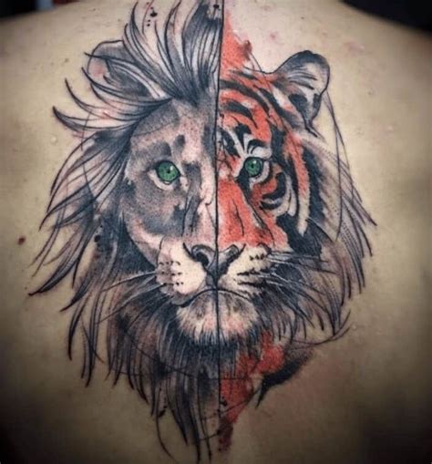 10 + Best Half Lion Half Tiger Tattoo Designs | PetPress in 2020 ...