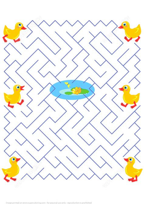 Maze Puzzle with Ducklings | Super Coloring | Labirinto