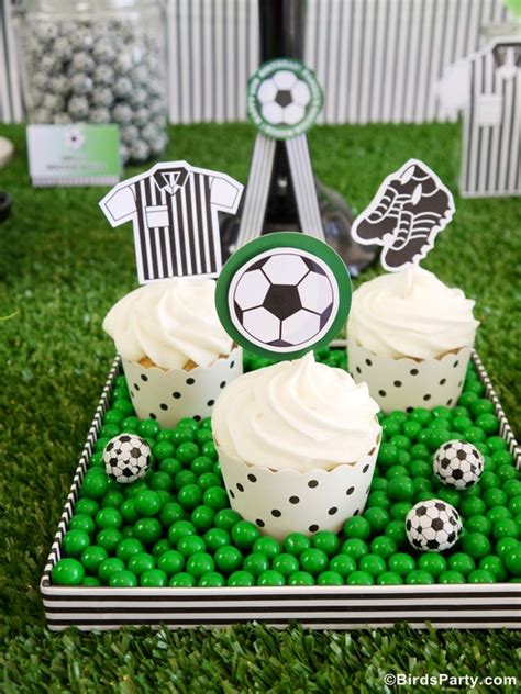 Soccer Football Birthday Party Desserts Table & Printables - Party ...