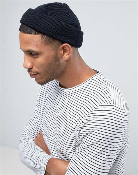 ASOS Mini Fisherman Beanie In Black - Black #blackfashion | Black ...