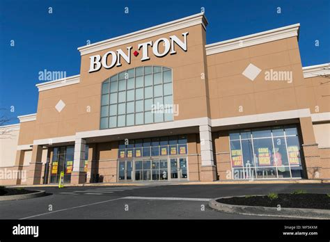 A logo sign outside of a Bon-Ton retail department store in Lancaster ...