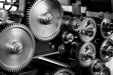 Free picture: gears, cogs, machine, machinery, mechanical, printing press