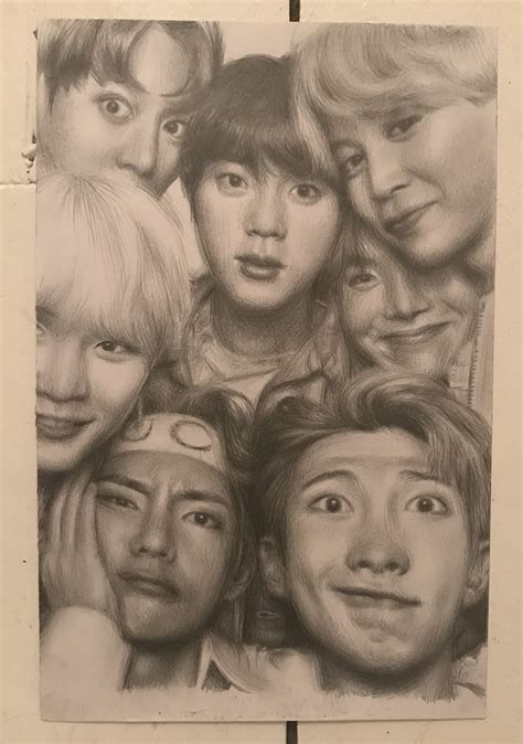 BTS Pencil Drawing | Bts drawings, Kpop drawings, Pencil drawings