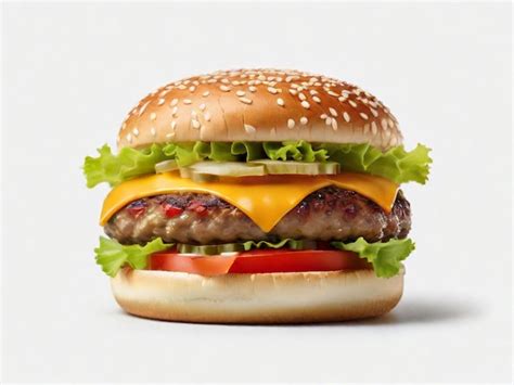 Premium AI Image | Cheeseburger on white background