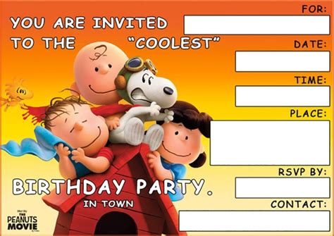 Peanuts Movie Invitation Sample - Free Invitation Templates