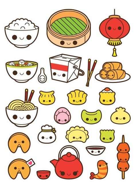 Kawaii Chinese Food Clipart, Kawaii Food Clipart, Fortune Cookie ...