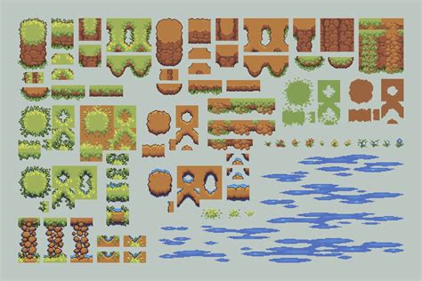 Grassland Top Down Tileset Pixel Art Download - CraftPix.net