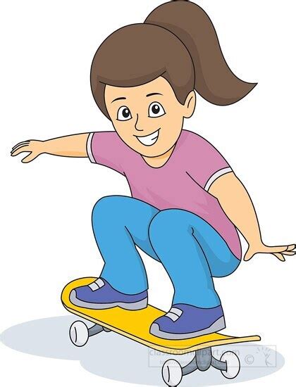 Skateboarding and Skating Clipart-beginning skateboard trick clipart