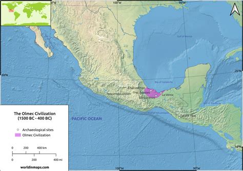 Map Of Olmec Civilization