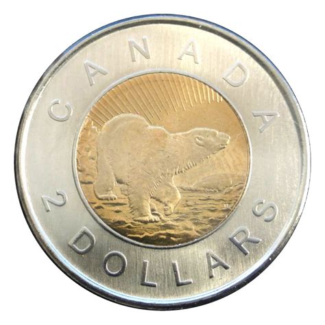 2006 (1996-) Canadian $2 Churchill Polar Bear 10th Anniv Toonie Coin ...