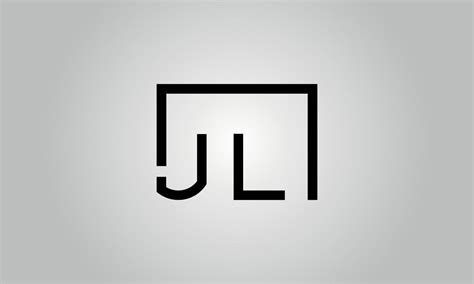 Letter JL logo design. JL logo with square shape in black colors vector ...