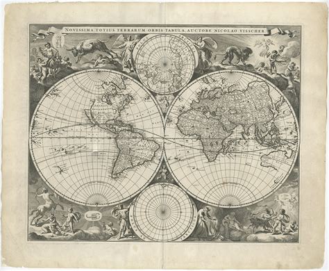 Antique World Map by Visscher (c.1679)