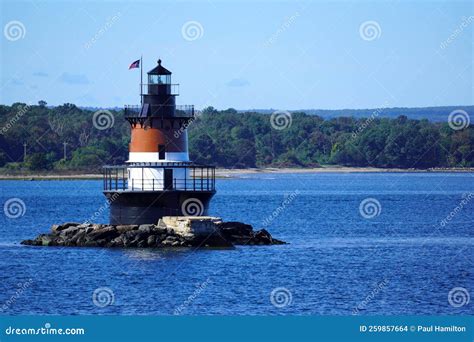 Plum Beach Lighthouse in Narragansett Bay Rhode Island Stock Photo ...