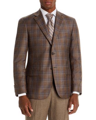 Bloomingdale's The Men's Store at Regular Fit Plaid Sportcoat Regular ...