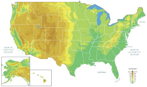 US Elevation Map and Hillshade - GIS Geography