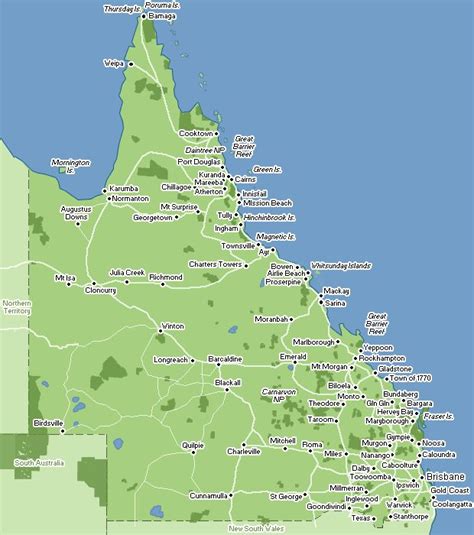 Map of the state of Queensland...the Gold Coast is in the south-east of ...