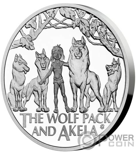 WOLF PACK AND AKELA The Jungle Book 1 Oz Silver Coin 1$ Niue 2022