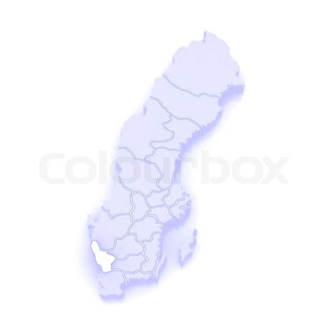 Map of Halland. Sweden. | Stock image | Colourbox