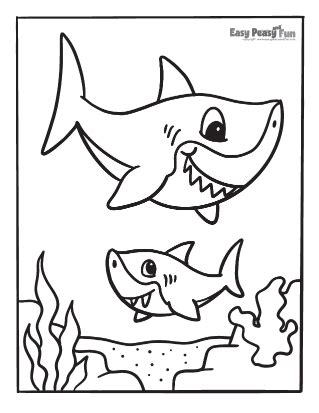 Shark Coloring Pages - 30 Printable Designs - Easy Peasy and Fun