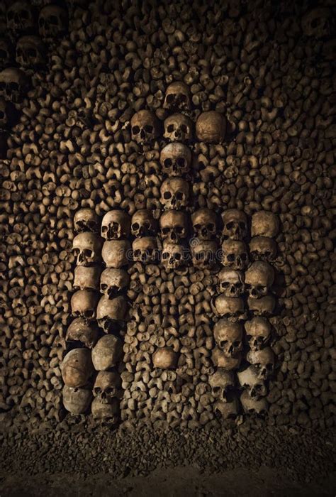 Skulls and Bones in Paris Catacombs, France Editorial Image - Image of ...