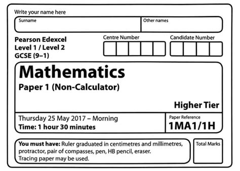 Edexcel GCSE Maths Higher Paper 2017 - Paper 1 questions with video