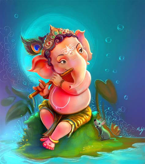 ArtStation - Lord Ganesha & happy ganesh chaturthi..., Madhaw Bauri ...