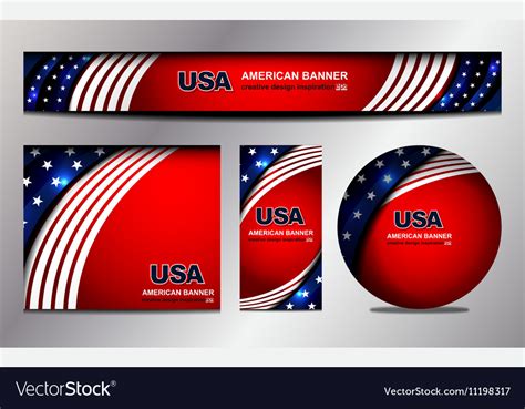 Usa flag banner design Royalty Free Vector Image