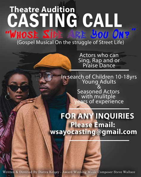 New York Theater Auditions for Gospel Musical “Whose Side Are You On?”