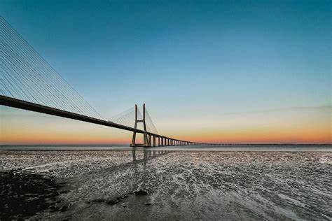 Vasco da Gama Bridge at Sunset · Free Stock Photo