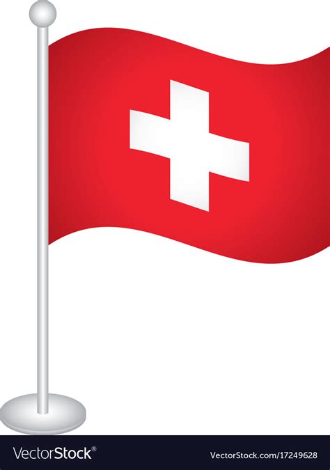 Swiss flag icon Royalty Free Vector Image - VectorStock