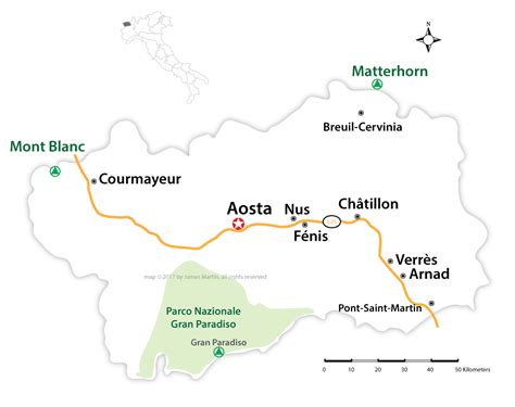 Val d'Aosta Map & Aosta Travel Guide | Wandering Italy